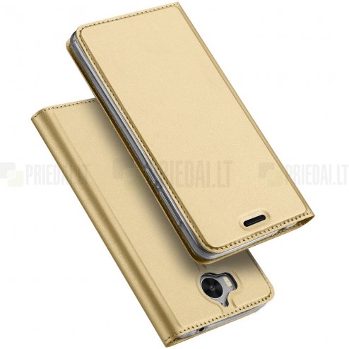 Huawei Y5 2017 (Y5 III) / Y6 2017 „Dux Ducis“ Skin sērijas zelta ādas atvērams maciņš