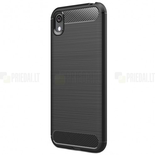 Huawei Y5 2019 (Honor 8S) „Carbon“ cieta silikona (TPU) melns apvalks