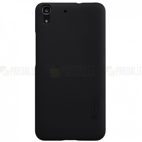 Huawei Y6 Nillkin Frosted Shield melns plastmasas apvalks + ekrāna aizsargplēve