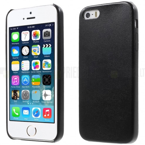 Apple iPhone 5s „Slim Leather“ melns ādas apvalks
