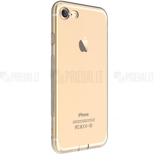 Apple iPhone 7 (iPhone 8) elegants „Devia“ Naked dzidrs (caurspīdīgs) silikona TPU planākais apvalks ar ekrāna aizsargstikls