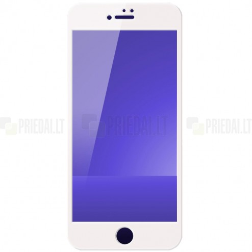 Apple iPhone 7 un Apple iPhone 8 4DTempered Glass balts ekrāna aizsargstikls