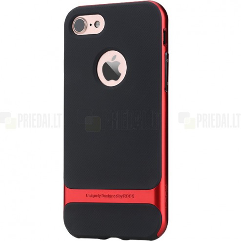 „Rock“ Royce pastiprinātas aizsardzības melns apmales sarkanā krāsā Apple iPhone 7 (iPhone 8) apvalks