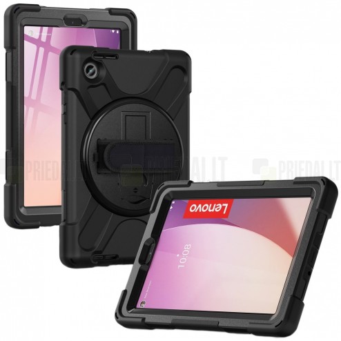 Lenovo Tab M8 8" Gen 4 pastiprinātas aizsardzības melns (360°) apvalks, vaciņš