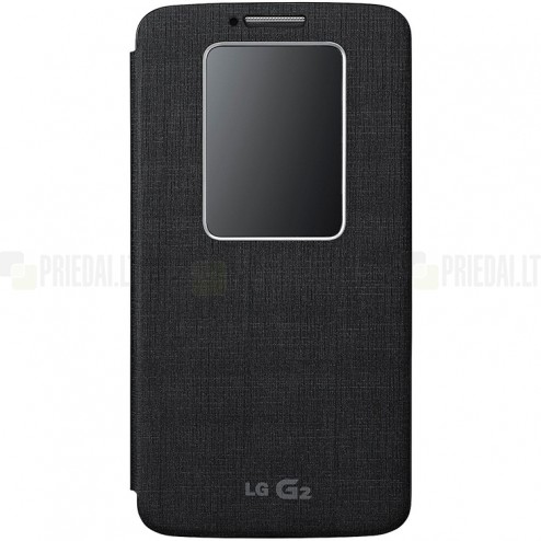 Oficiāls LG G2 QuickWindow melns atvēramais maciņš CCF-240