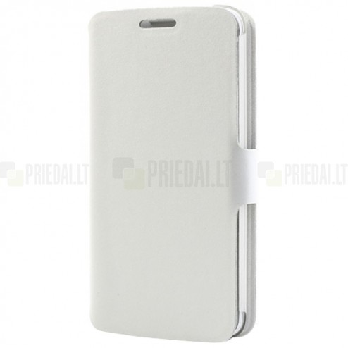 LG G2 D802 „Doormoon“ sērijas balts ādas atvērams maciņš