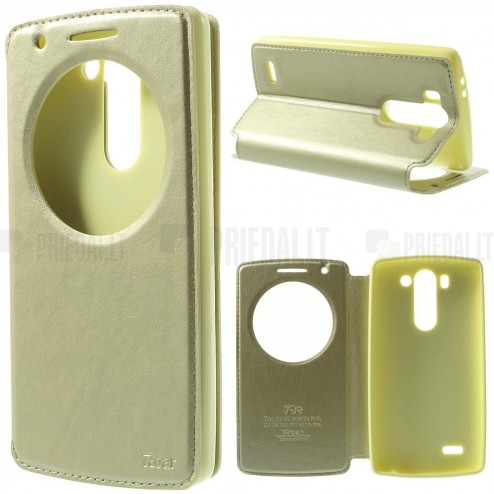 LG G3 S D722 Roar Noble ādas atvēramais zelta futrālis