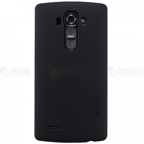 LG G4 (H815) Nillkin Frosted Shield melns plastmasas apvalks + ekrāna aizsargplēve