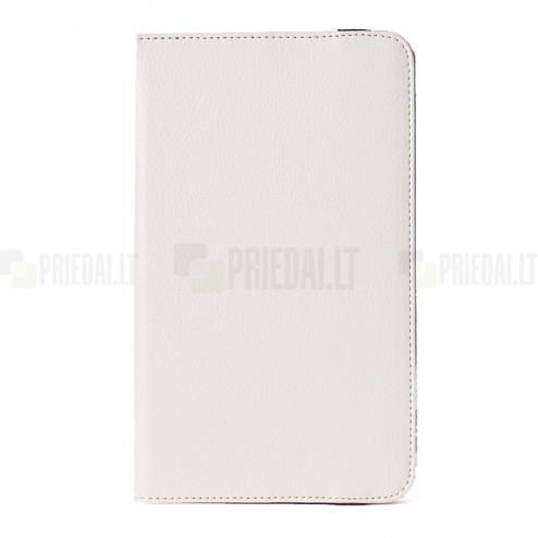 LG G Pad 8.0 V480 (LTE V490) atvēramais balts ādas maciņš, grozās 360° grādu apjomā