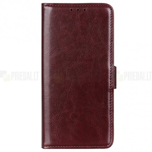 LG K40S (LM-X430) atvēramais ādas bordo maciņš, grāmata (maks)