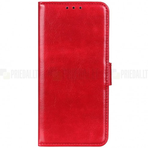 LG K50S (LM-X540) atvēramais ādas sarkans maciņš, grāmata (maks)