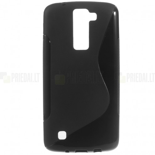 LG K8 (K350N) cieta silikona (TPU) melns apvalks