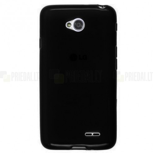 LG L70 (D320) „Jelly Case“ melns cieta silikona (TPU) futrālis