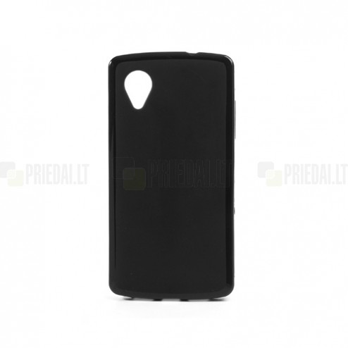 LG Nexus 5 E980 Jelly Case melns cieta silikona (TPU) futrālis