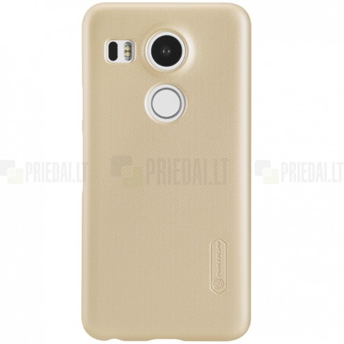 LG Nexus 5X Nillkin Frosted Shield zelta plastmasas apvalks + ekrāna aizsargplēve