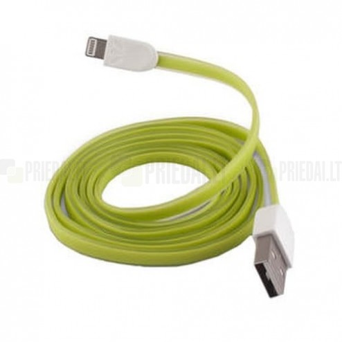 Forever Lightning USB zaļš vads piemērots iPhone 6, 6 Plus, 5, 5S, iPad Air, iPad mini, iPod (MFi sertifikāts)