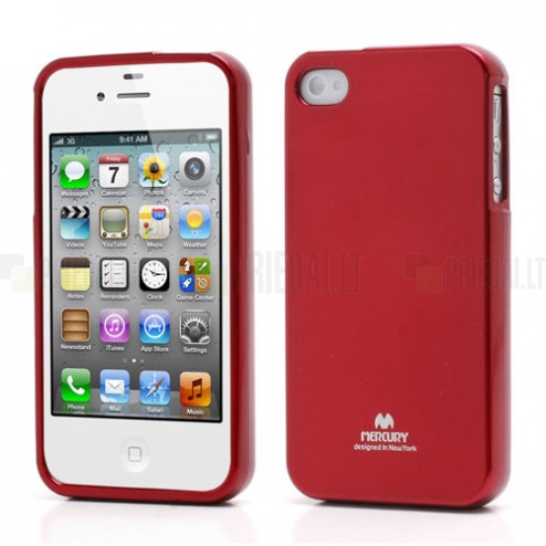 Apple iPhone 4S Mercury sarkans cieta silikona (TPU) futrālis