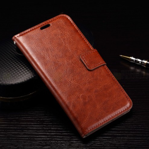 Microsoft Lumia 950 atvēramais ādas brūns maciņš (maks)
