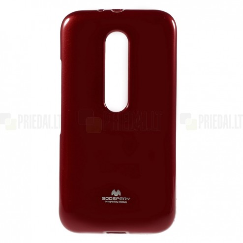 Motorola Moto G 3rd (3 Gen) Mercury sarkans cieta silikona (TPU) apvalks