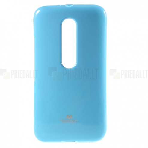 Motorola Moto G 3rd (3 Gen) Mercury gaiši zils cieta silikona (TPU) apvalks