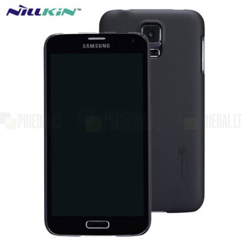 Samsung Galaxy S5 (S5 Neo) Nillkin Frosted Shield melns plastmasas futrālis + ekrāna aizsargplēve