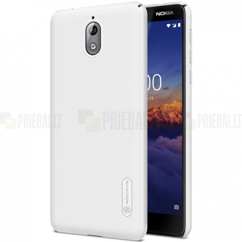 Nokia 3.1 (2018) Nillkin Frosted Shield balts plastmasas apvalks + ekrāna aizsargplēve