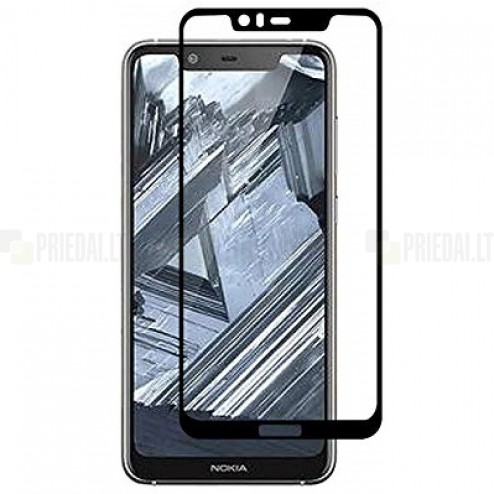 Nokia 5.1 Plus (2018) Imak Tempered Glass melns ekrāna aizsargstikls