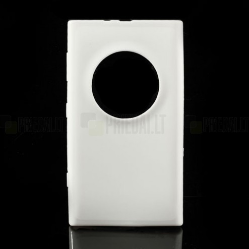 Nokia Lumia 1020 Jelly Case balts cieta silikona (TPU) futrālis