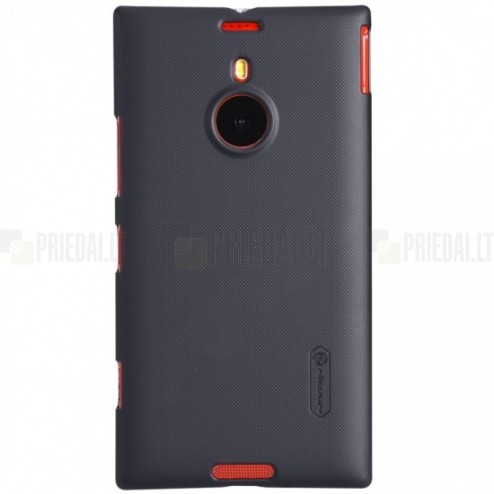 Nokia Lumia 1520 Nillkin Frosted Shield melns plastmasas futrālis + ekrāna aizsargplēve