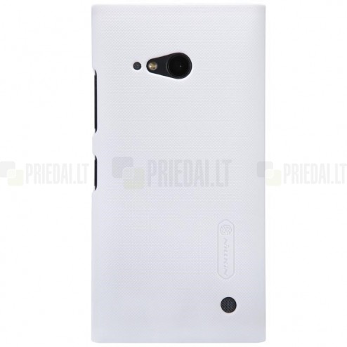 Nokia Lumia 730 (735) Nillkin Frosted Shield balts plastmasas futrālis + ekrāna aizsargplēve