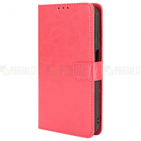 Nokia X20 (X10) atvēramais ādas sarkans maciņš, grāmata (maks)