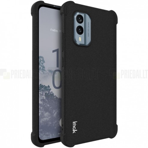Nokia X30 5G Imak pastiprinātas aizsardzības cieta silikona (TPU) melns vāciņš