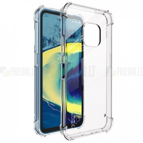 Nokia XR20 Imak pastiprinātas aizsardzības cieta silikona (TPU) dzidrs vāciņš + ekrāna aizsargplēve