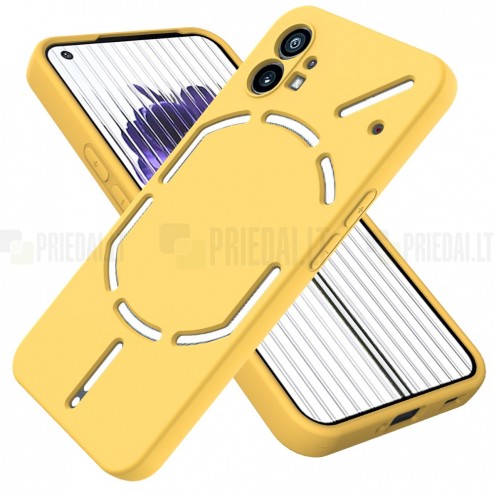 Nothing Phone 1 Shell cieta silikona (TPU) apvalks - dzeltens