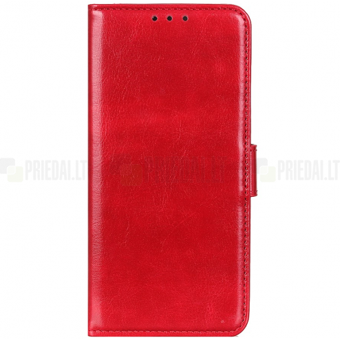 Samsung Galaxy S23 FE (Fan Edition) CaseMe Retro solīds atvēramais ādas melns maciņš - maks