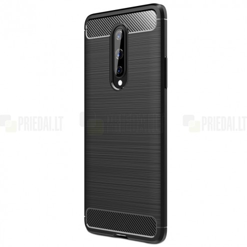 OnePlus 8 Carbon cieta silikona (TPU) melns apvalks