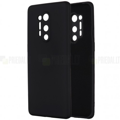 OnePlus 8 Pro Shell cieta silikona (TPU) melns apvalks
