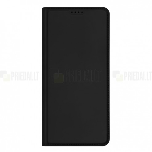 Samsung Galaxy S23 FE (Fan Edition) CaseMe Retro solīds atvēramais ādas melns maciņš - maks