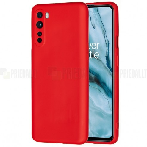 OnePlus Nord „Shell“ cieta silikona (TPU) sarkans apvalks
