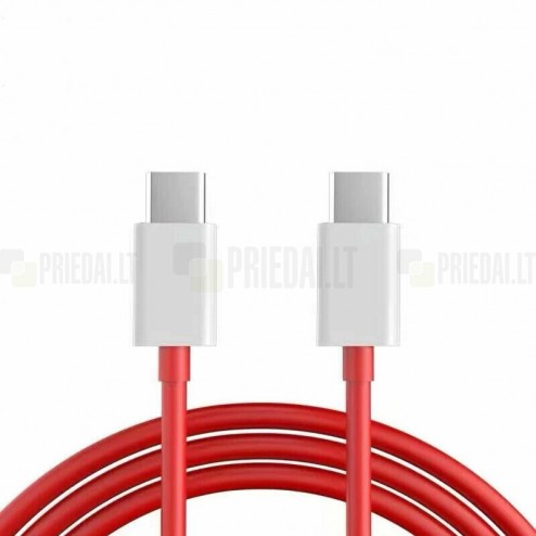 Oficiāls „OnePlus“ Warp Charge Type-C Type-C sarkans vads 1 m.