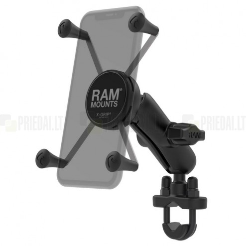 „RAM Mounts“ X-Grip U-Bolt Base telefona turētājs motociklam (piestiprina pie stūres)