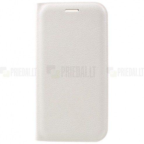 Samsung Galaxy A3 2017 (A320) balts atvēramais Smart Wallet ādas maciņš - maks
