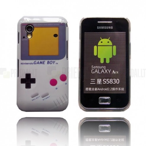 „Gameboy“ balts silikona Samsung Galaxy Ace S5830 apvalks