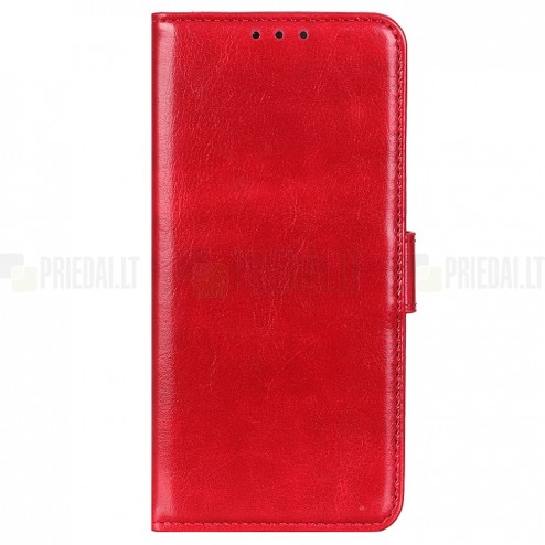 Samsung Galaxy A05s (SM-A057F) atvēramais ādas sarkans maciņš, grāmata (maks)