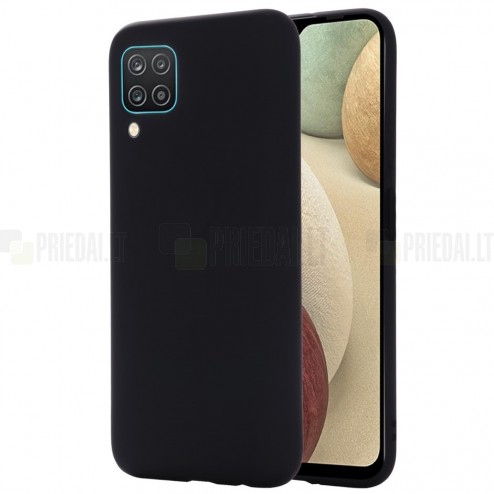 Samsung Galaxy A12 (A125F) „Shell“ cieta silikona (TPU) melns apvalks