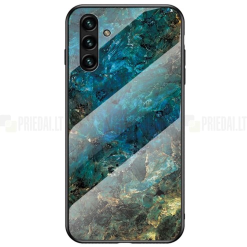 Samsung Galaxy A13 5G (SM-A136U) „Marble“ cieta silikona (TPU) zils apvalks