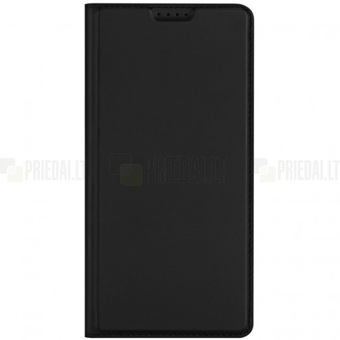 Samsung Galaxy S23 FE (Fan Edition) CaseMe Retro solīds atvēramais ādas melns maciņš - maks