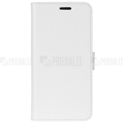 Samsung Galaxy A20s (A207F) atvēramais ādas balts maciņš (maks)
