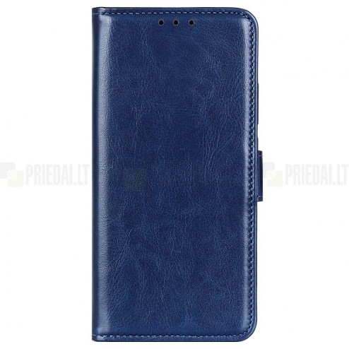 Samsung Galaxy A22 atvēramais ādas zils maciņš (maks)