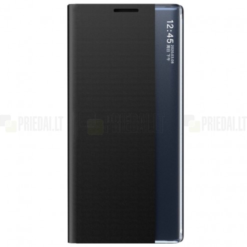 Samsung Galaxy A22 View Line melns atvērams maciņš (maks)